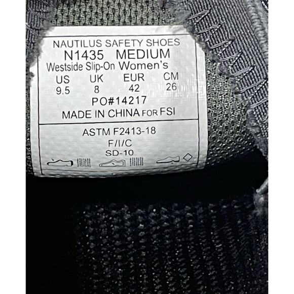 New Nautilus Work Shoes Women’s 9.5 Westside Steel Toe Slip Resistant Blk Canvas - Picture 11 of 12